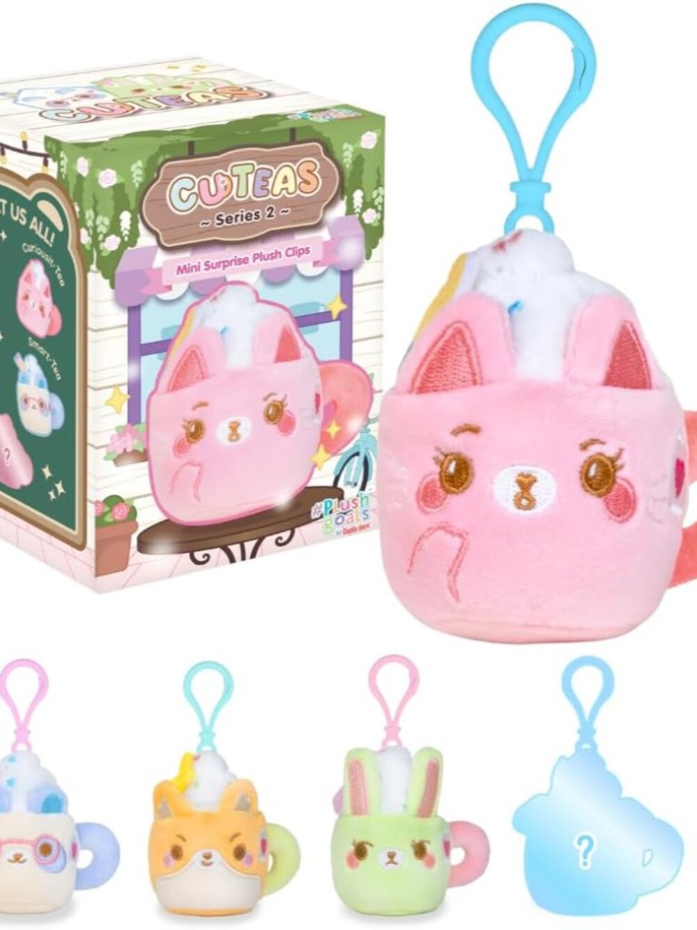 PlushGoals Cuteas Series 2 Blind Box Mini Plush Animal Teacup Bag Charm 3"